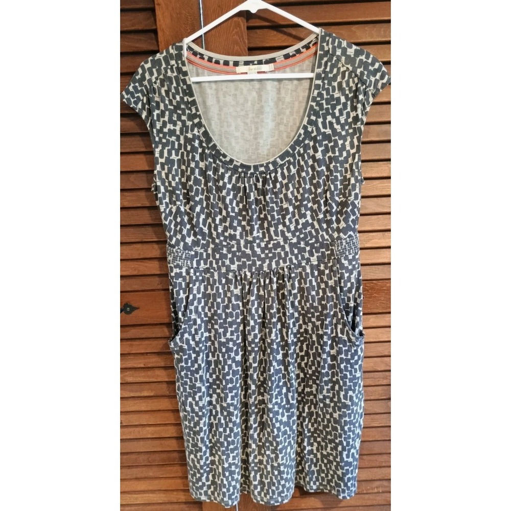 Boden Casual Weekend Jersey Dress Green Grey  Sz 10R Women's With Pockets